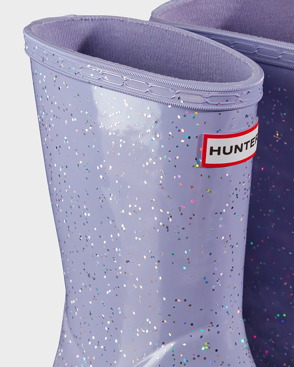 Botas de Lluvia Hunter Niños - Original First Giant Glitter - Morados - VFXEZMA-57